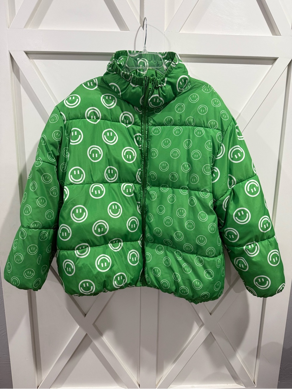 RARE Green Smiley Face Puffer Jacket by Native Youth